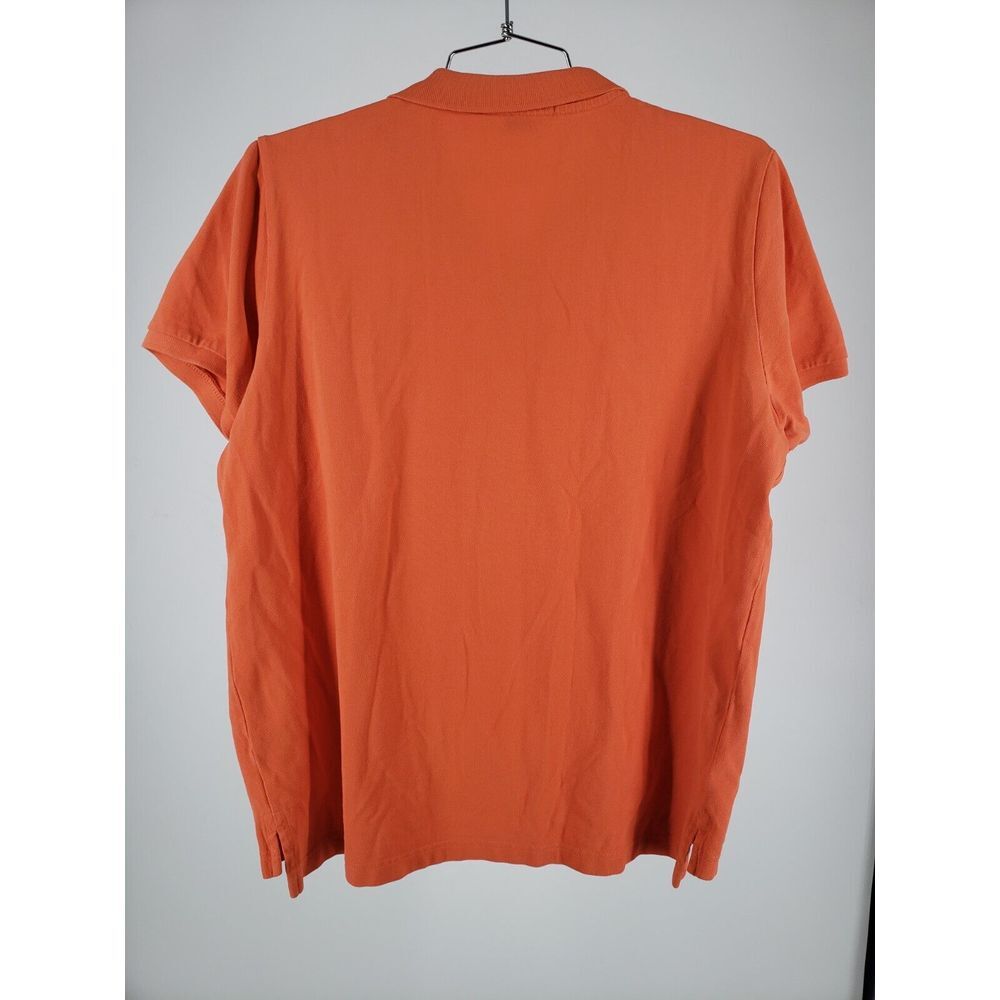 Polo Shirt Adult Large L Orange Blue Logo Mens Golf Luxury Feel - Picture 2 of 4